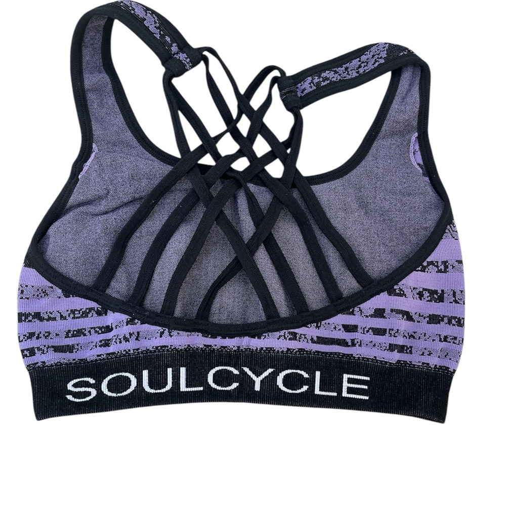 Soulcycle x Lululemon Bra Top Strappy Purple Black Soul Cycle 6